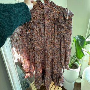 Ulla Johnson Multicolor Paisley Long Sleeve Dress